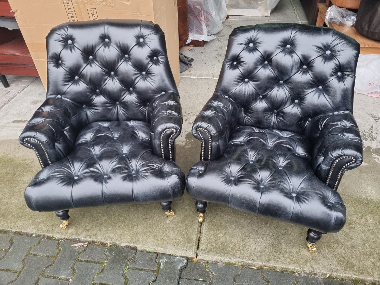 2x Showroommodel Chesterfield lazy fauteuil + BEZORGING, ., Chesterfield, Nieuw, Ophalen of Verzenden