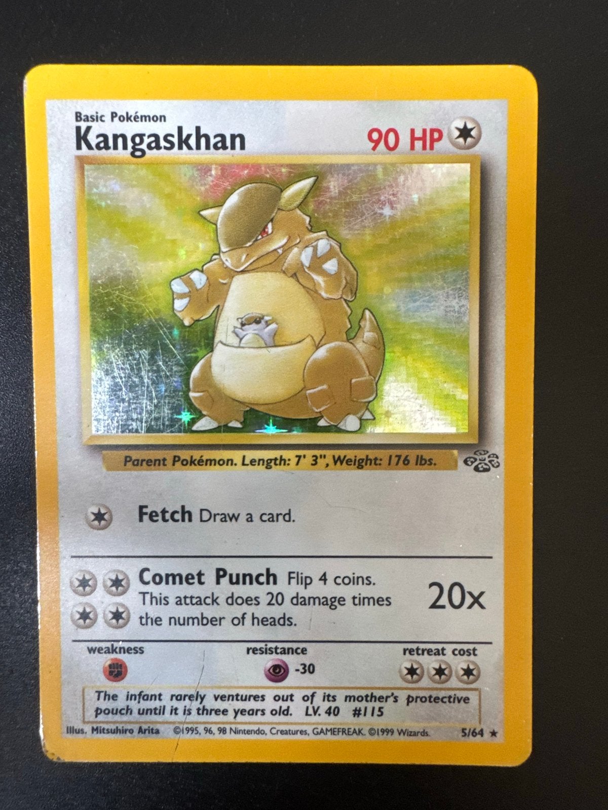 Kangaskhan 5/64 Jungle Set Holo Rare Pokémon Kaart, Ophalen of Verzenden, Losse kaart, Foil