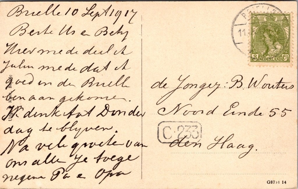 Brielle Den Briel - 9 antieke ansichtkaarten 1917 1919 ..., Verzenden, Voor 1920, Gelopen, Zuid-Holland