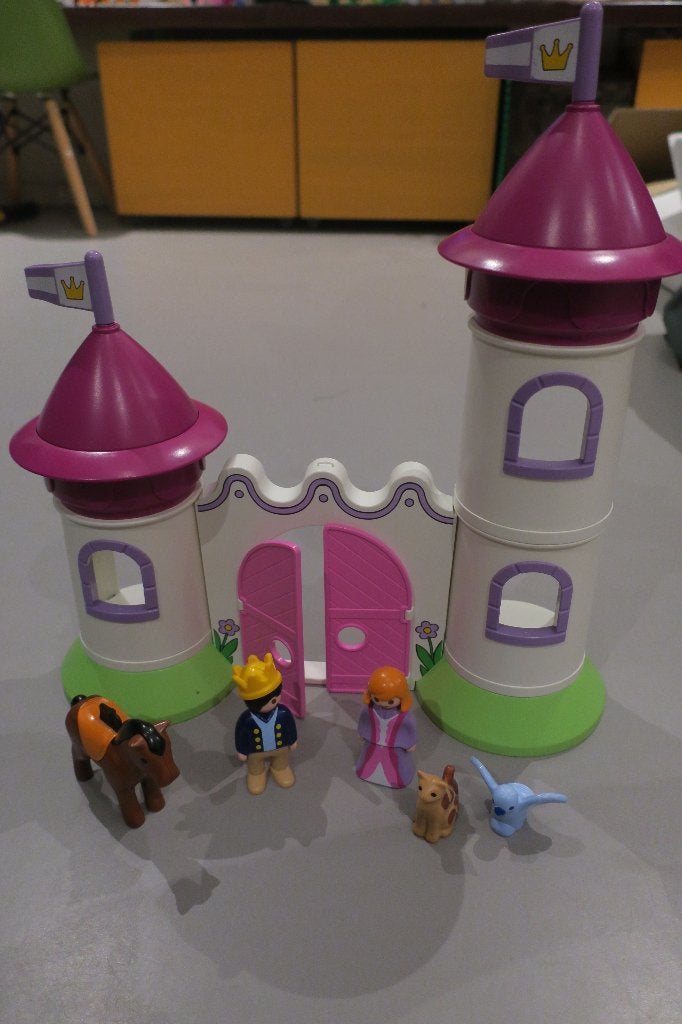 playmobil 1 2 3 kasteelpoort 9389 - compleet, Gebouw, Complete set, 1.2.3, Ophalen of Verzenden