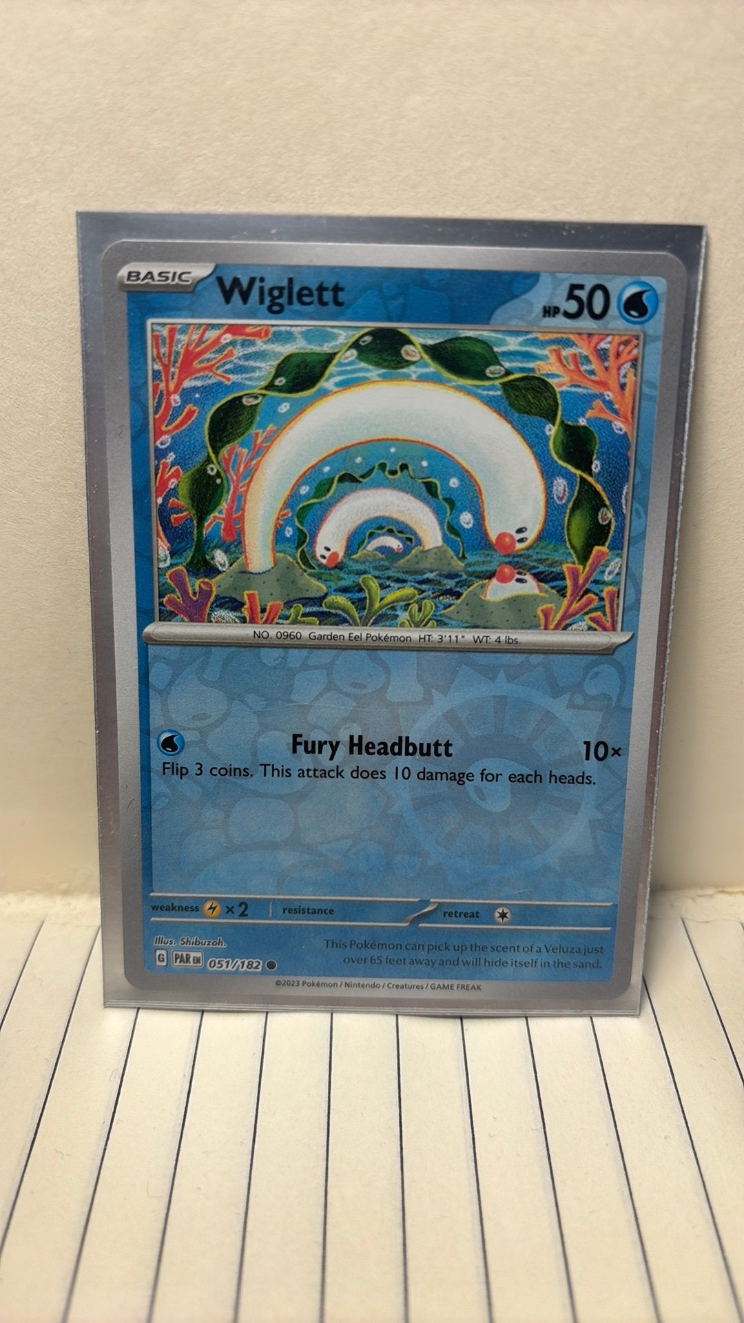Wiglett 051/182 paradox rift reverse holo pokemon kaart, Ophalen of Verzenden, Nieuw