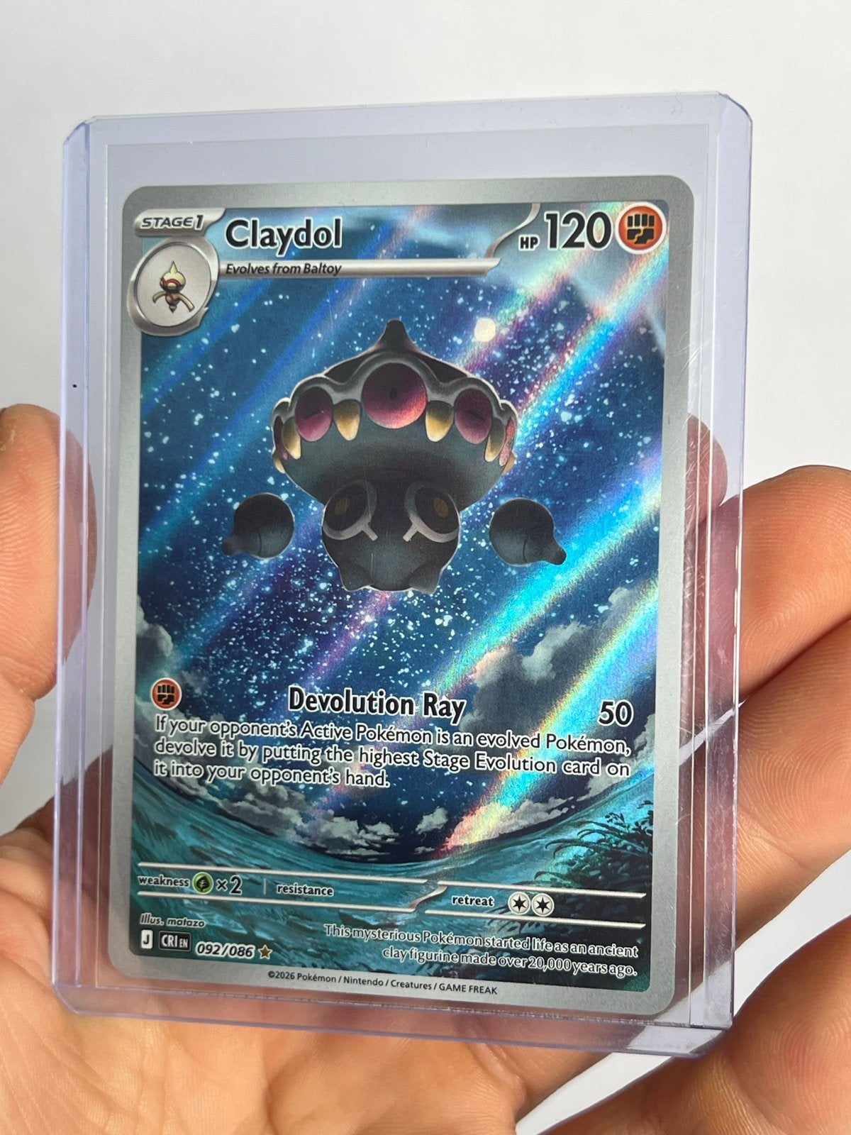 Claydol 092/086 Reverse Holo Cosmic Eclipse Pokémon Kaart, Ophalen of Verzenden, Zo goed als nieuw, Losse kaart, Foil