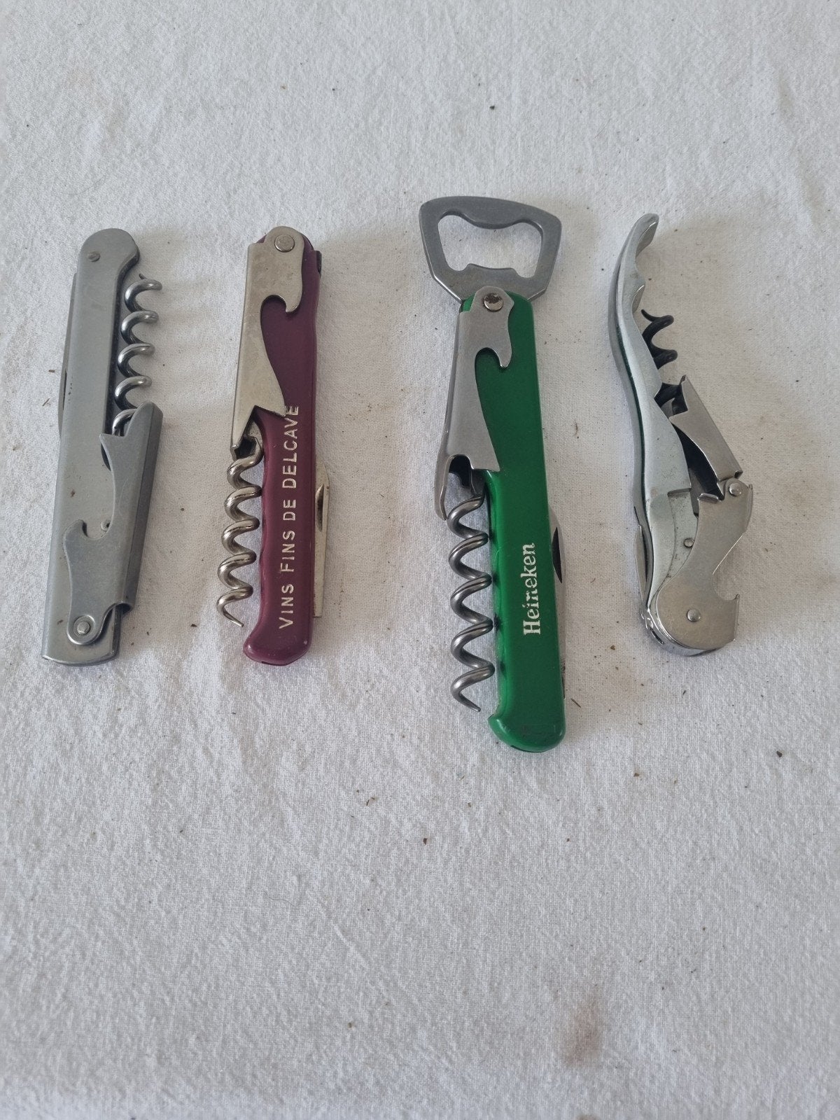 Set van 4 kurkentrekkers/flesopeners, Ophalen of Verzenden, Metaal, Meerkleurig, Overige merken