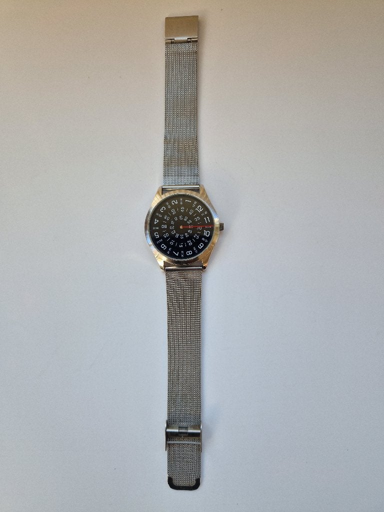 3-schijven horloge, ook wel draaischijfhorloge genoemd, Ophalen of Verzenden, Zo goed als nieuw, Staal, Overige merken