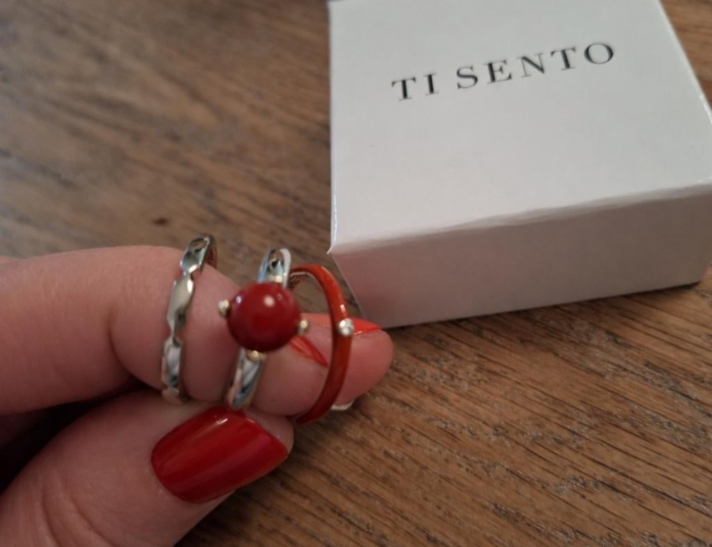 Tisento  ringen set , echt zilver! Maat 16, Overige merken, Nieuw, Ophalen of Verzenden, 4 bedels of meer