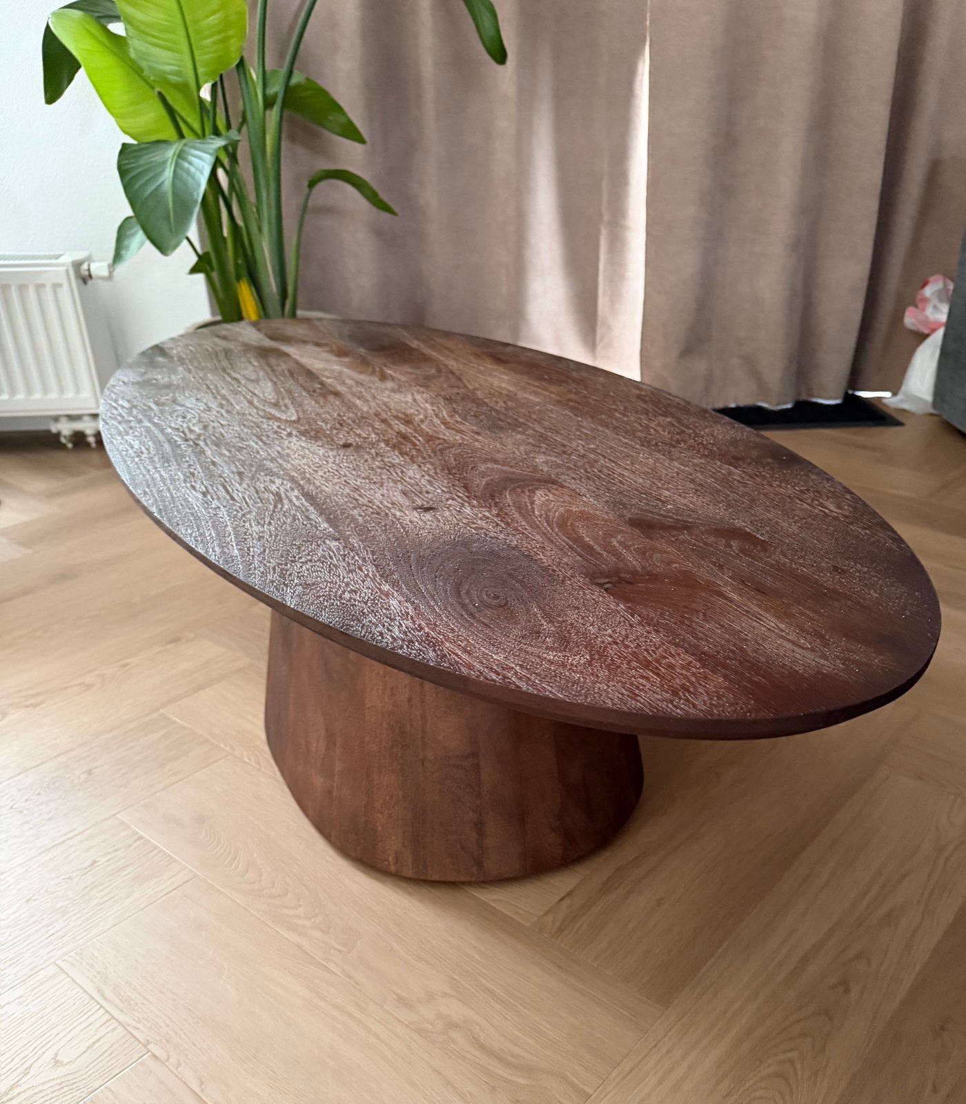 Salontafel mangohout, Huis en Inrichting, Ophalen, Nieuw, Rond, 50 tot 100 cm