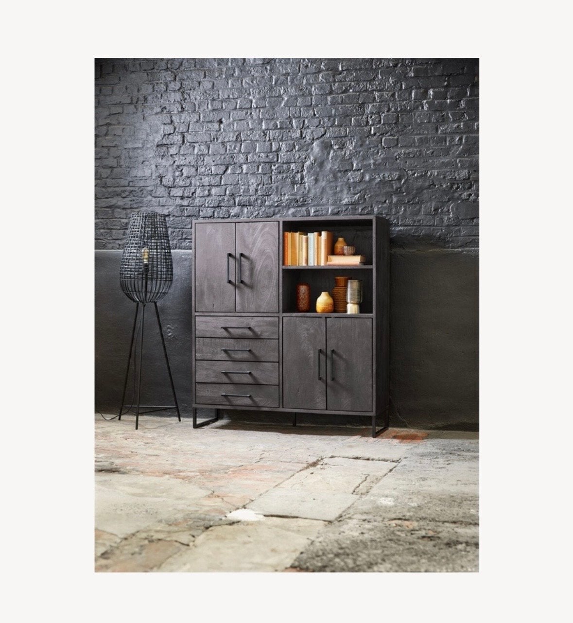 Opbergkast Piastra 126 cm zwart, Huis en Inrichting, Kasten | Boekenkasten, Ophalen, 100 tot 150 cm, 100 tot 150 cm, Zo goed als nieuw