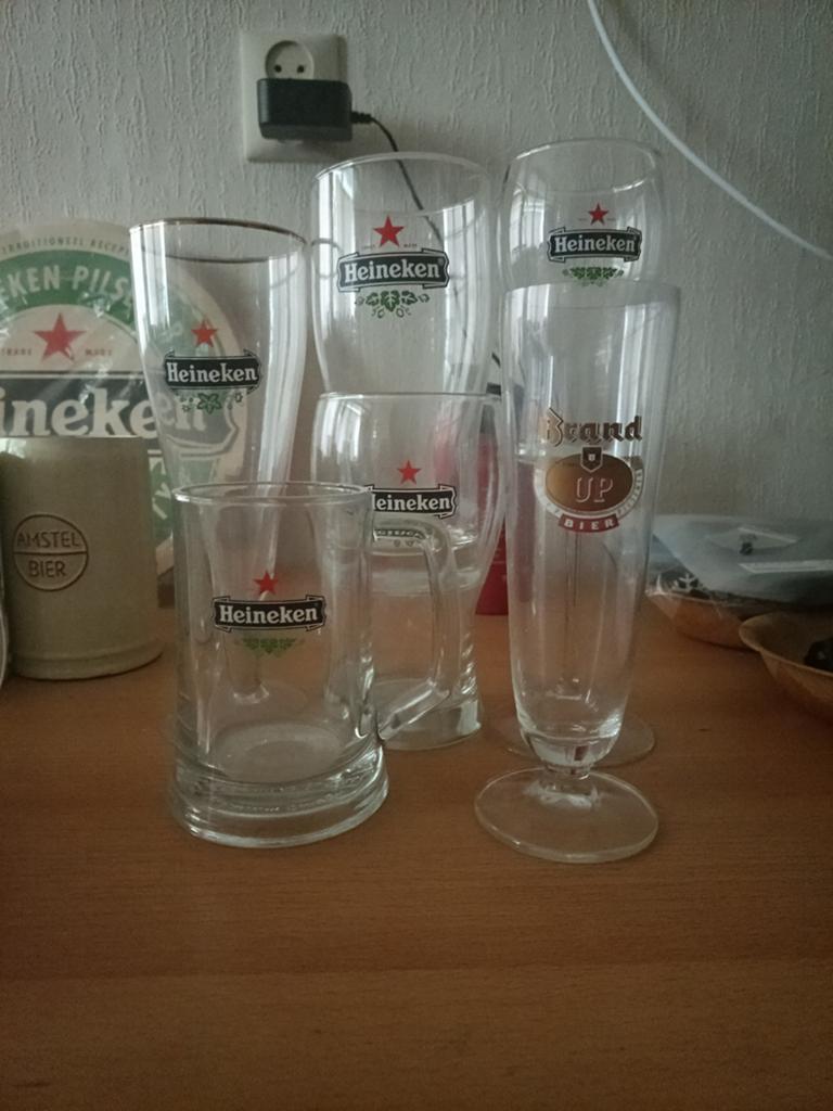 Heineken Brouwerij bierglazen., Ophalen of Verzenden, Zo goed als nieuw, Bierglas