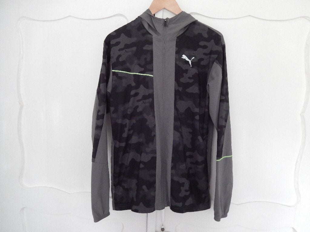 * Puma run grijs hardloop sport jack met capuchon maat s *, Puma, Ophalen of Verzenden, Zo goed als nieuw, Hardlopen of Fietsen