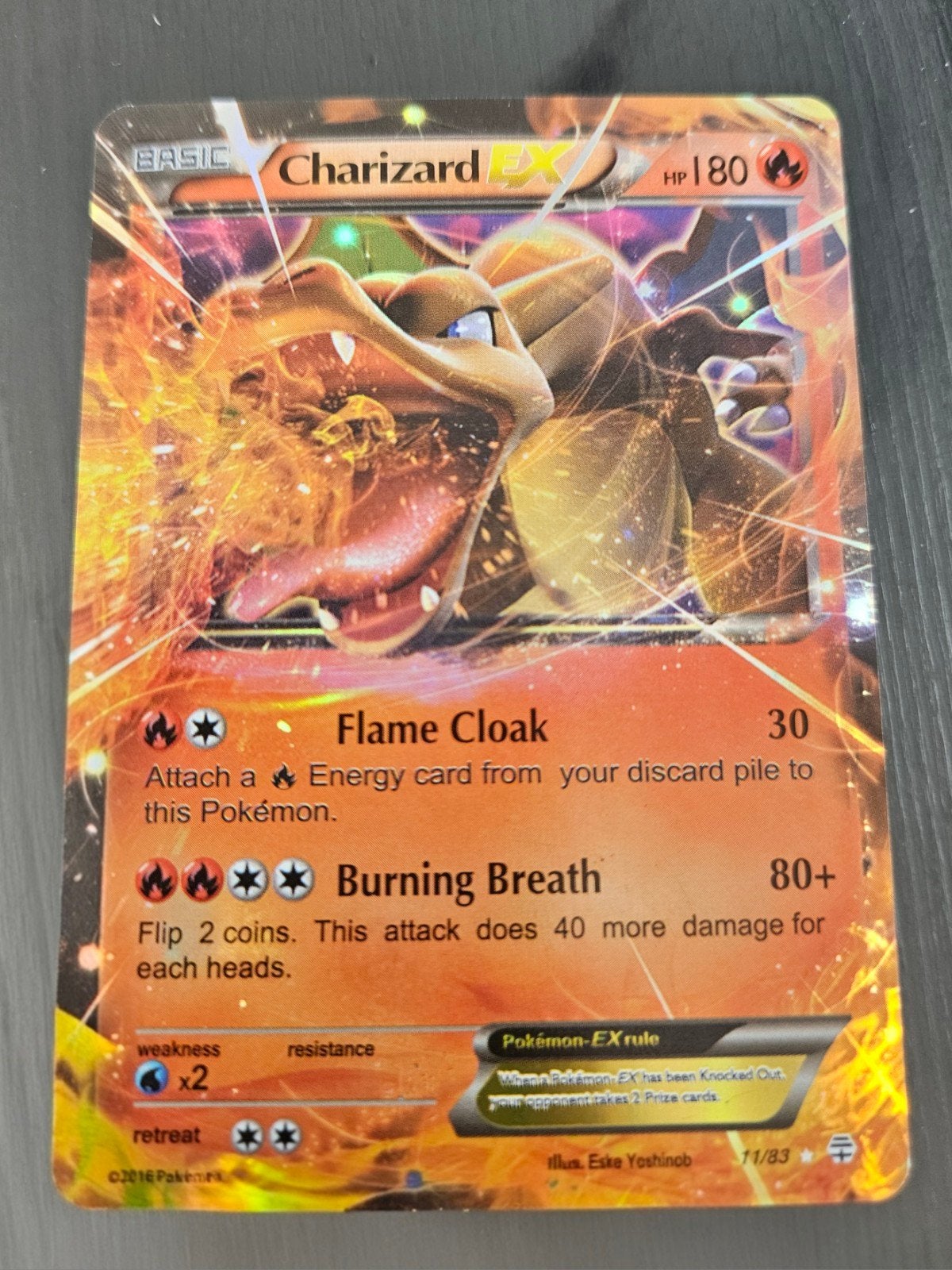 Charizard EX Pokémon Kaart - Full Art voor maar 25 euro, Ophalen of Verzenden, Zo goed als nieuw, Losse kaart, Foil