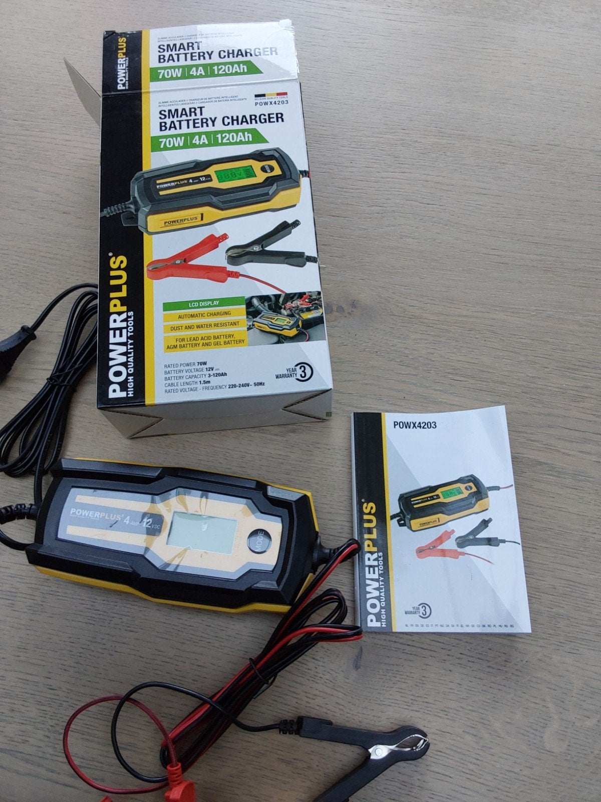 Powerplus Slimme Acculader 70W 4A 120Ah, Ophalen of Verzenden