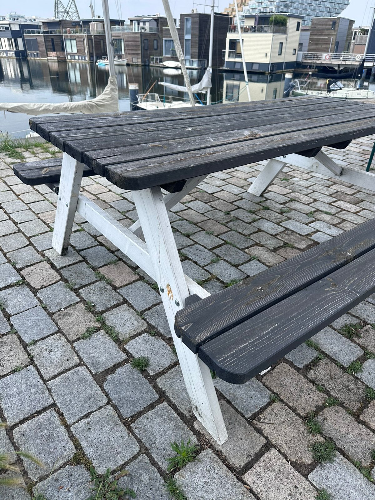 Picknicktafel, Tuin en Terras, Picknicktafels, Ophalen, Gebruikt, Rechthoekig, Hout