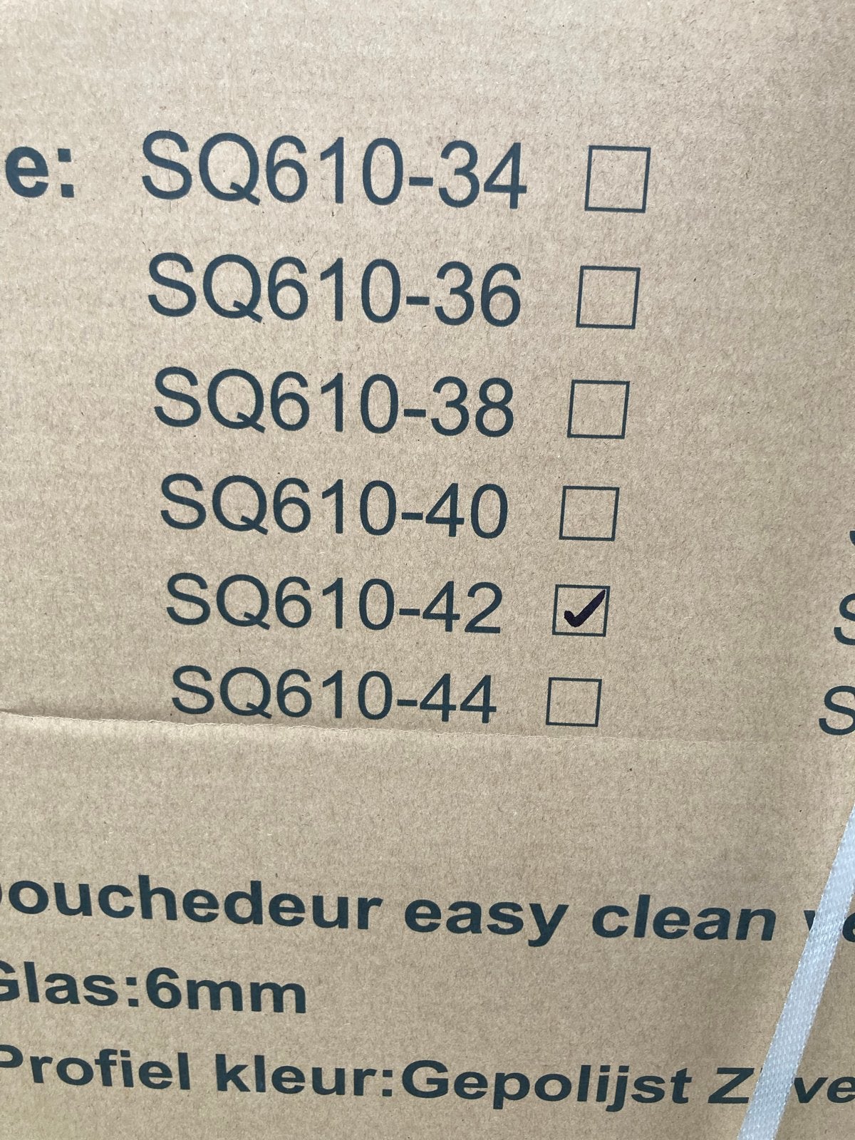 Nieuwe Douchedeur SQ610-42 Easy Clean Veiligheidsglas, Ophalen, Nieuw, Glas, Douche