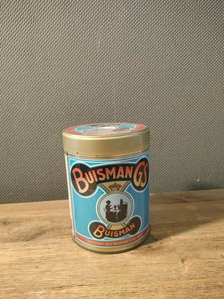 Vintage Buisman GS blikje - Oud Hollands design, Ophalen of Verzenden, Gebruikt, Koffie, Overige merken