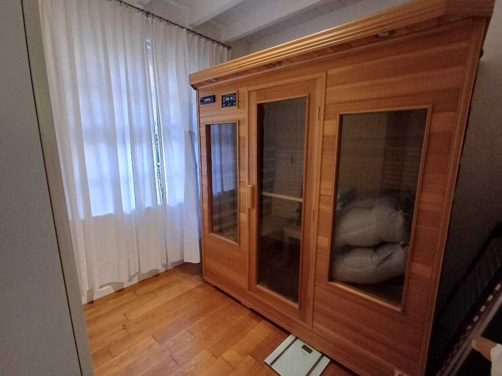 Infraroodsauna SANAS 4SL 4 personen, Ophalen, Zo goed als nieuw, Infrarood, Complete sauna