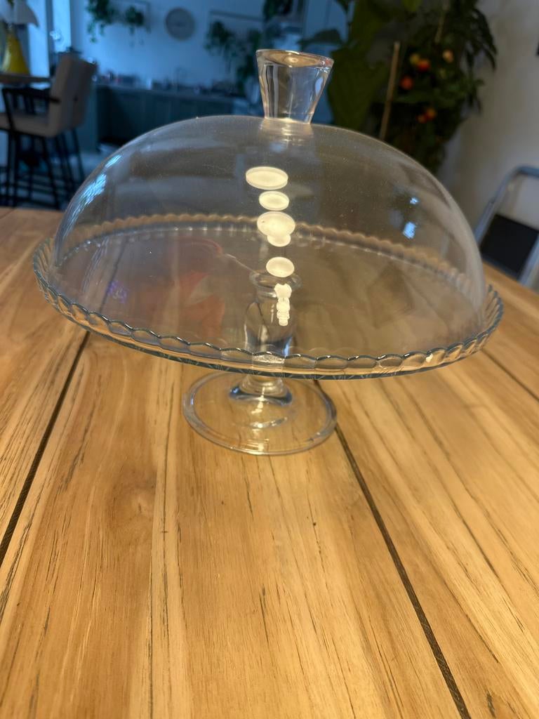 Nieuwe glazen taart etagère met stolp, Overige typen, Ophalen of Verzenden, Nieuw, Glas