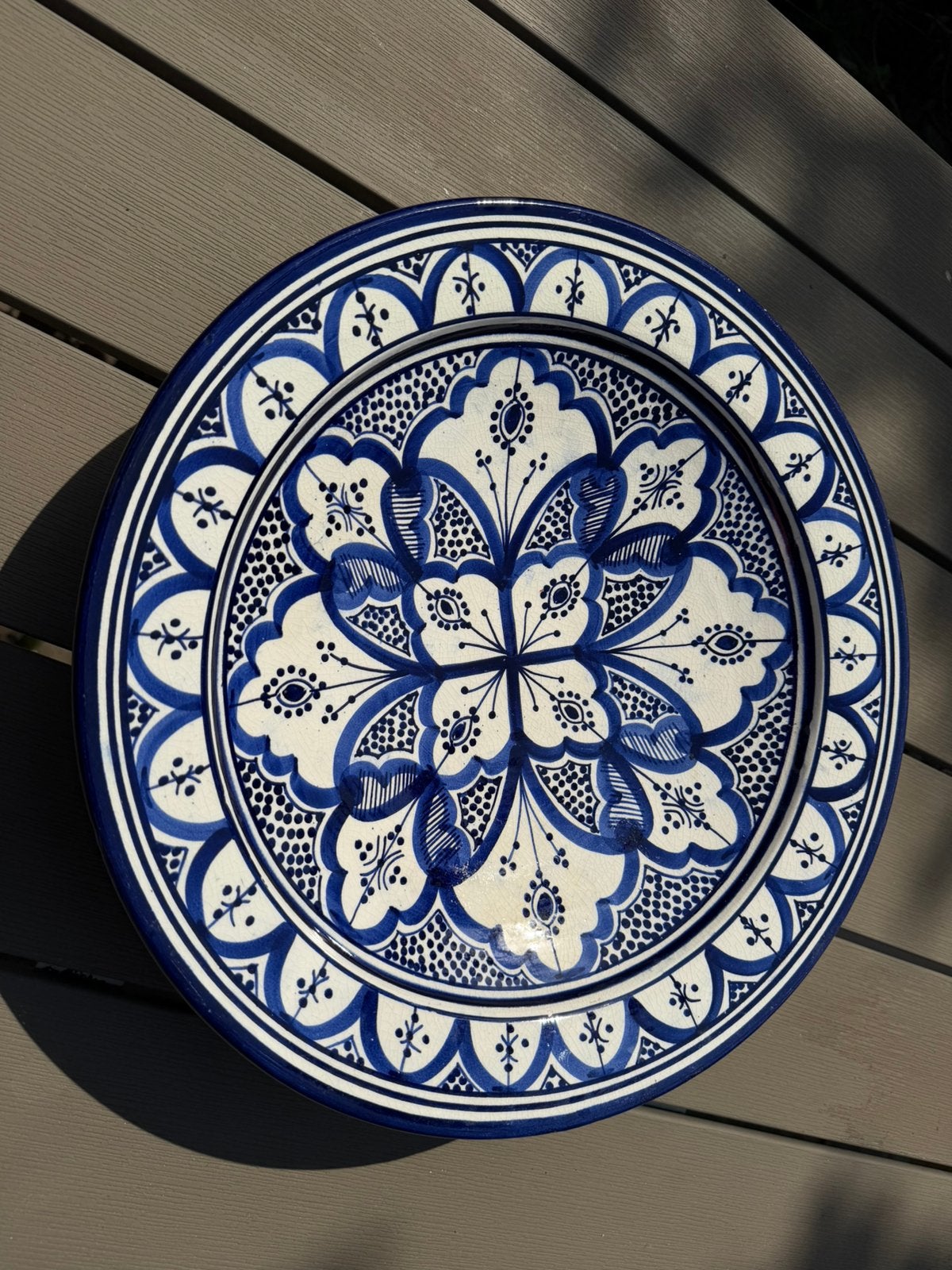 Schaal Marokkaans aardenwerk Etaki Safi 35,5 cm, Ophalen
