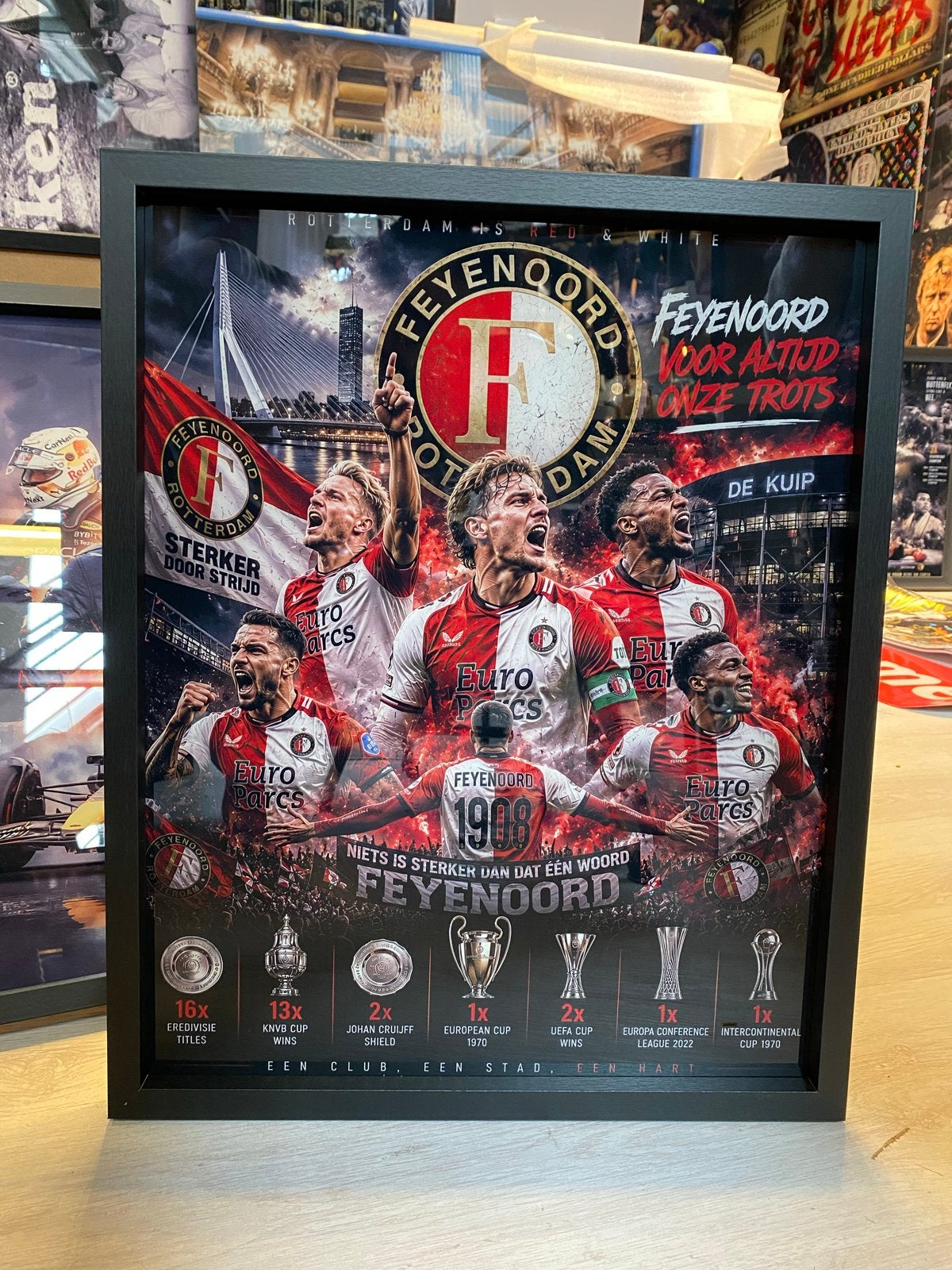 Feyenoord Kampioenen Poster - Ingelijst, Ophalen of Verzenden