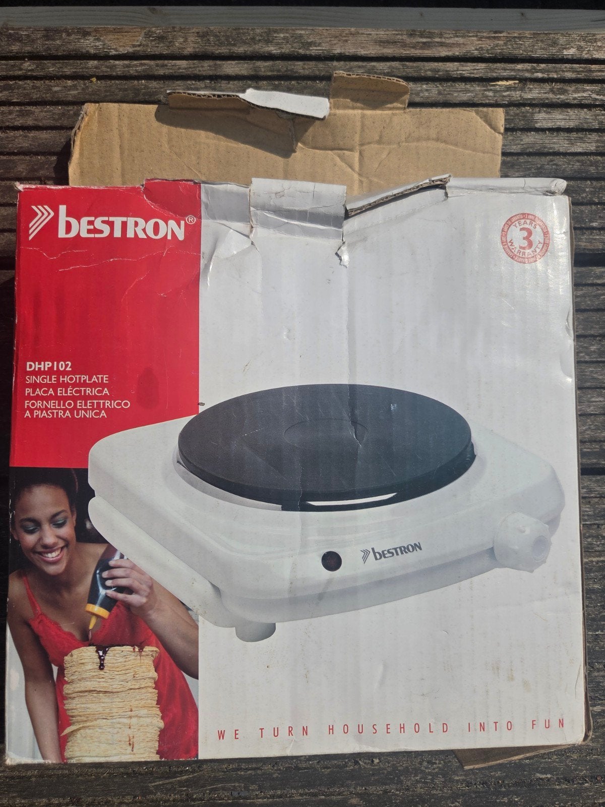 Bestron DHP102 enkele kookplaat - Wit, Witgoed en Apparatuur, Kookplaten, Gebruikt, 3 kookzones of minder, Ophalen of Verzenden