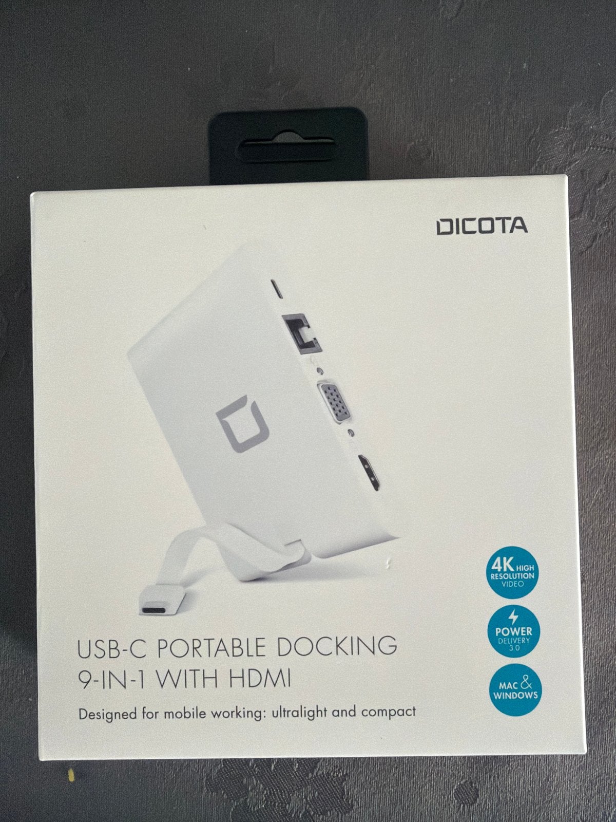 DICOTA USB-C Portable Docking 9-in-1 met HDMI, Ophalen of Verzenden, Nieuw, Docking station, Laptop