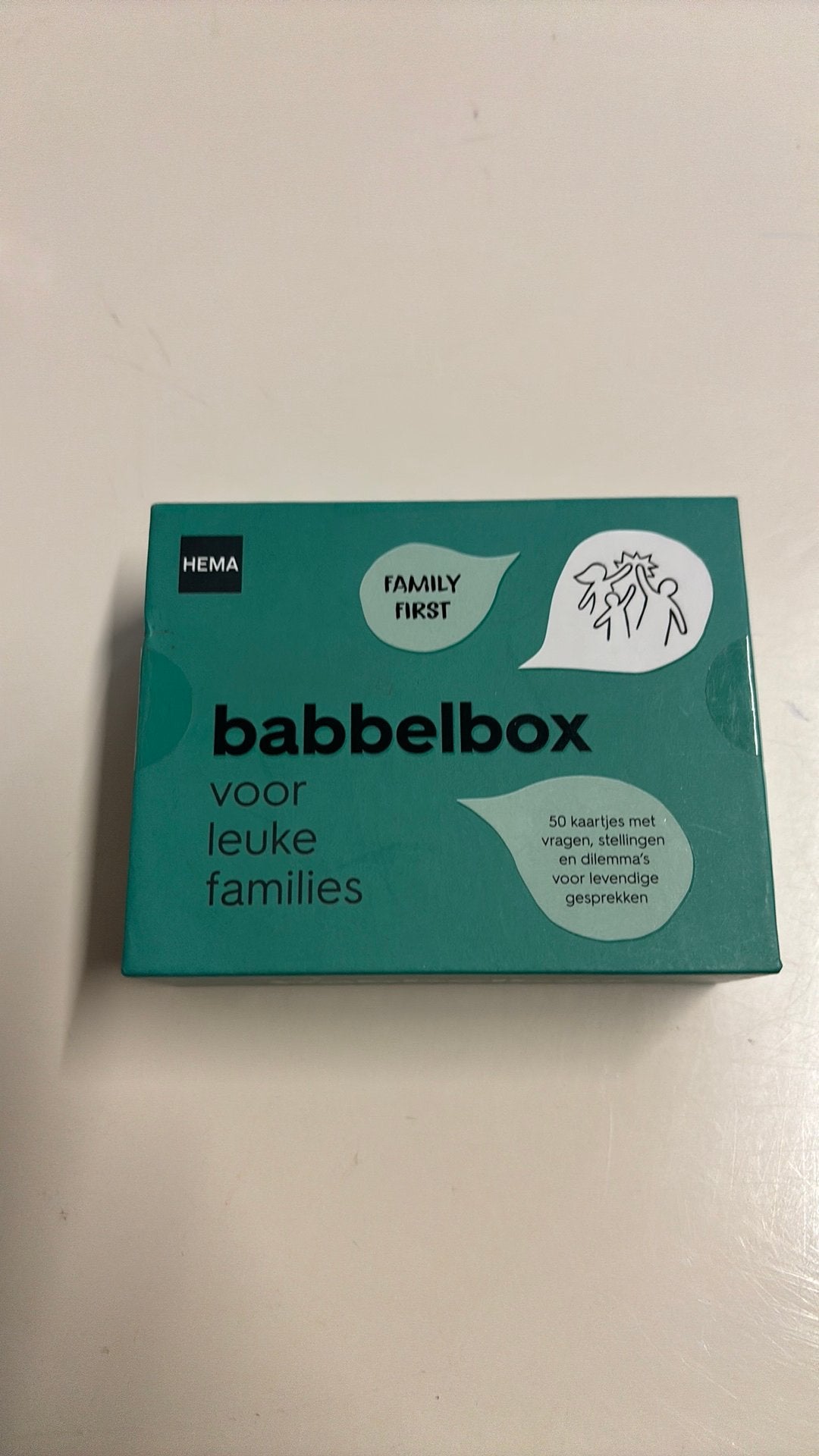 Babbelbox voor leuke families, Drie of vier spelers, Ophalen, Nieuw