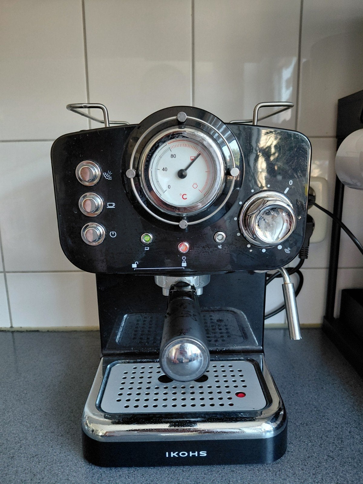 Espresso Apparaat Ikohs, Stoompijpje, Gebruikt, Espresso apparaat, Gemalen koffie