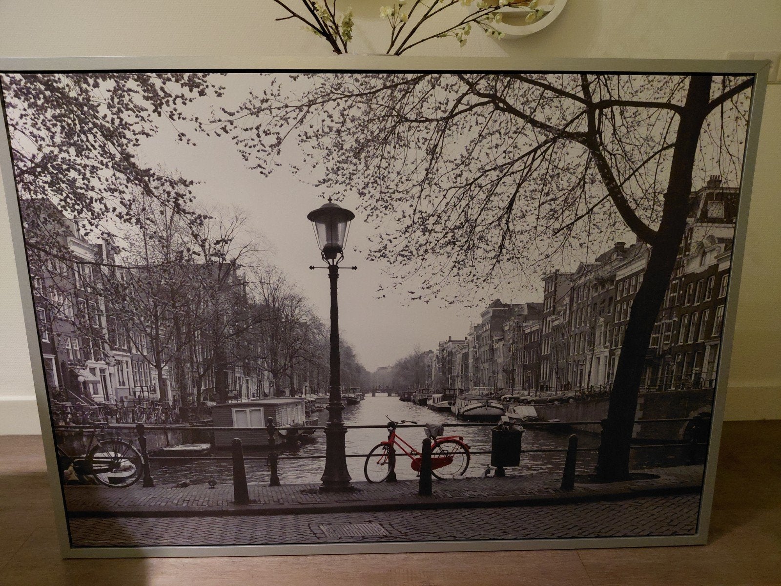Ikea schilderij Amsterdamse grachten 138x98 cm, Ophalen, Gebruikt, 125 cm of meer, Print