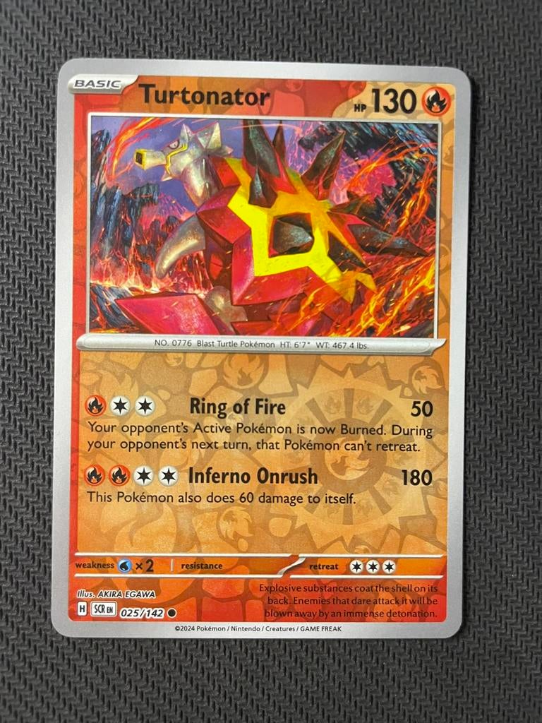 Turtonator 025/142 Reverse Holo Stellar Crown Packfresh, Ophalen of Verzenden, Zo goed als nieuw