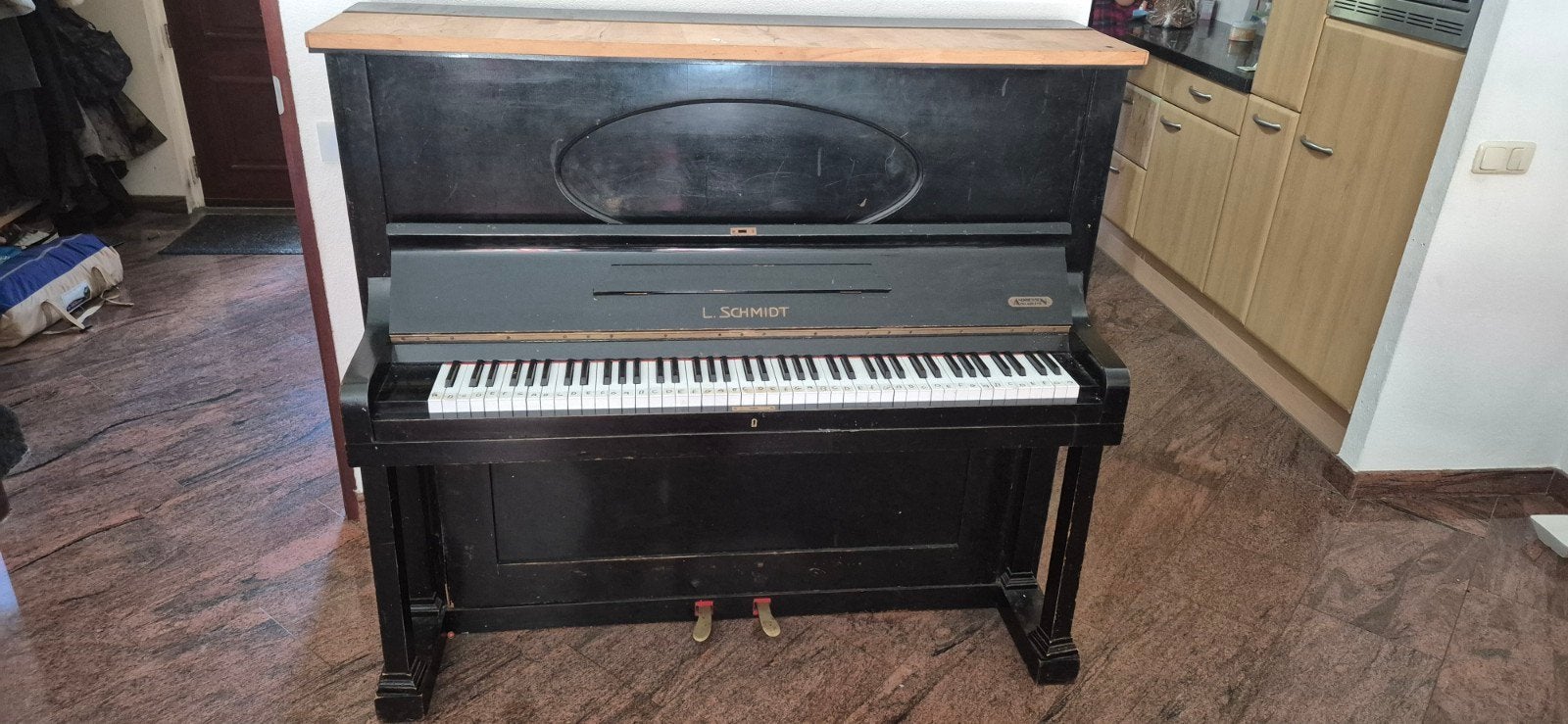 L. Schmidt Piano - Zwart, Gebruikt, Muziek en Instrumenten, Ophalen, Gebruikt, Zwart, Piano
