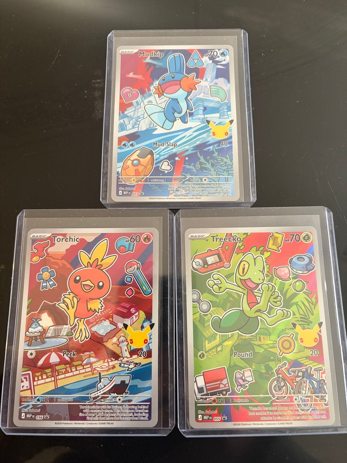 Pokémon Celebrations Mudkip, Torchic, Treecko Kaarten, Ophalen of Verzenden, Zo goed als nieuw, Meerdere kaarten