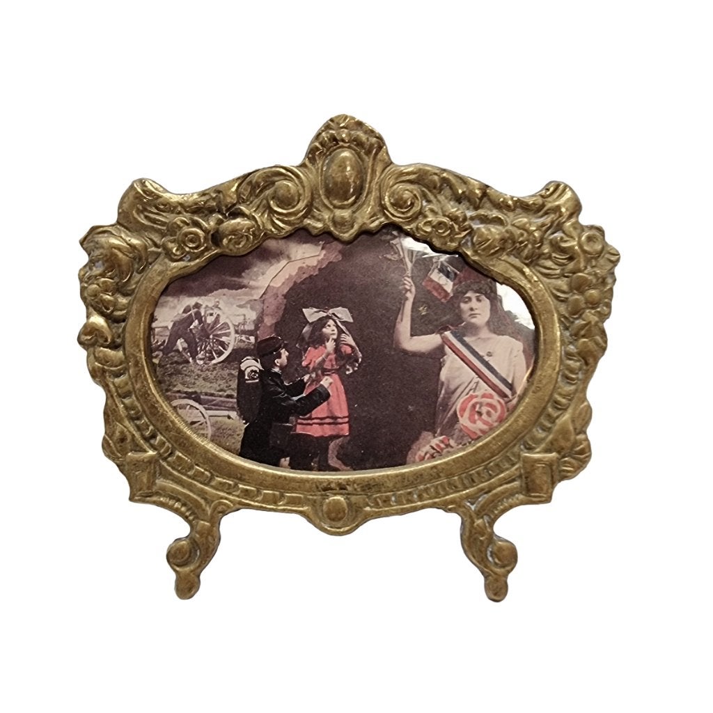 Oud Frans messing fotolijstje jaren 30, Antiek en Kunst, Ophalen of Verzenden
