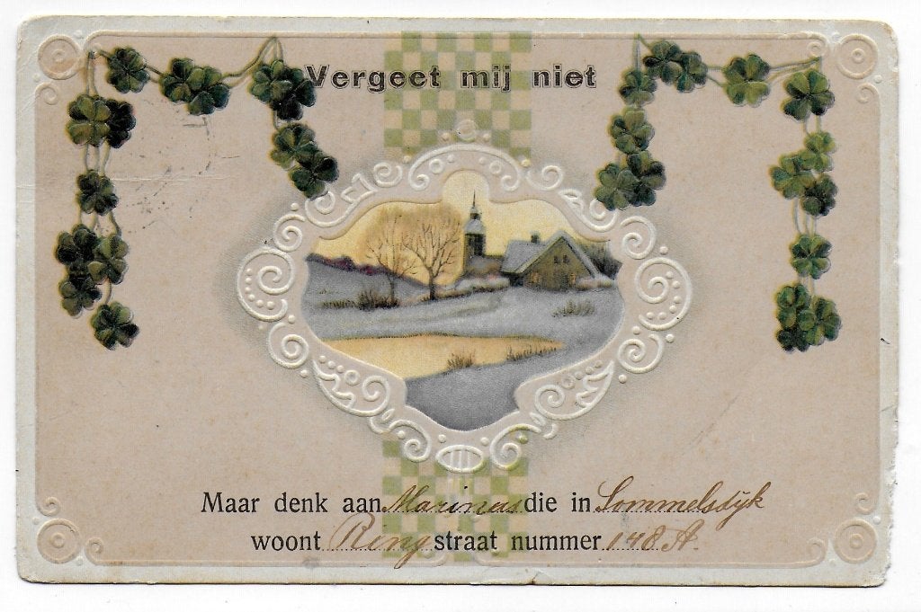 Vergeet mij niet Sommelsdijk Oude Gelopen Ansichtkaart B514, Verzamelen, Ophalen of Verzenden, 1940 tot 1960, Gelopen