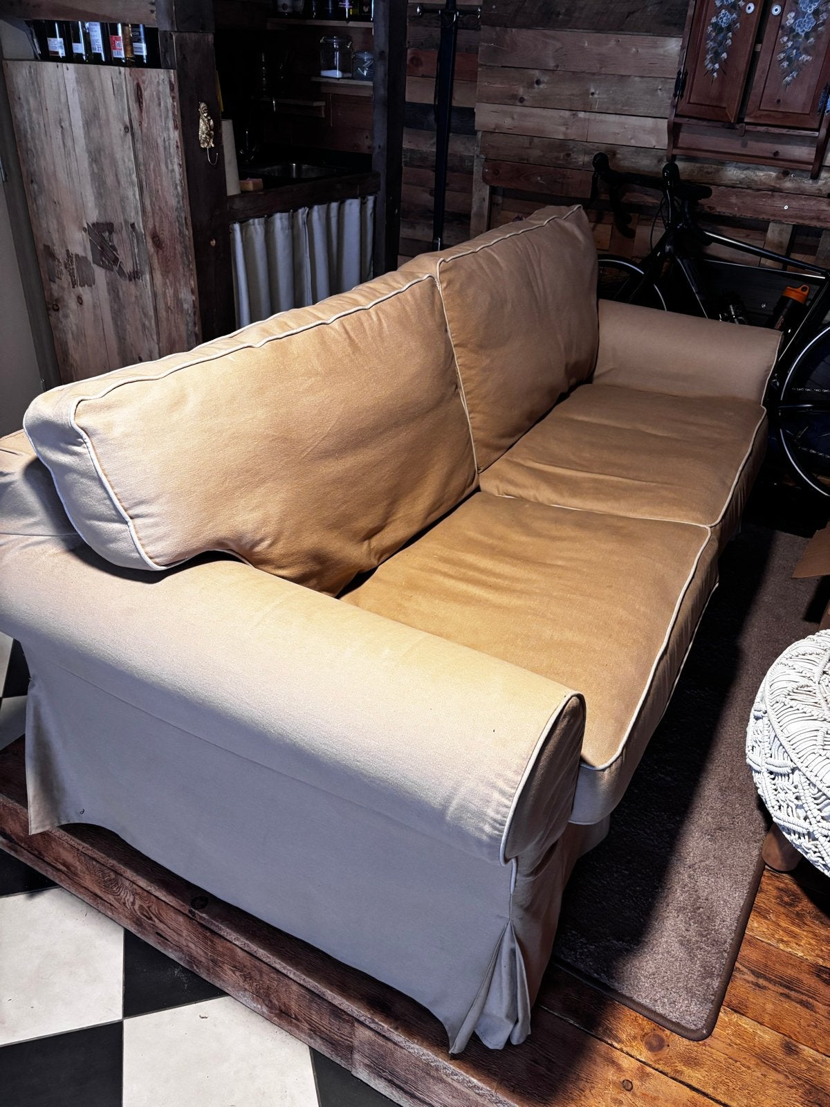 IKEA Ektorp 2-persoons slaapbank, Ophalen, Gebruikt, Tweepersoons, Beige