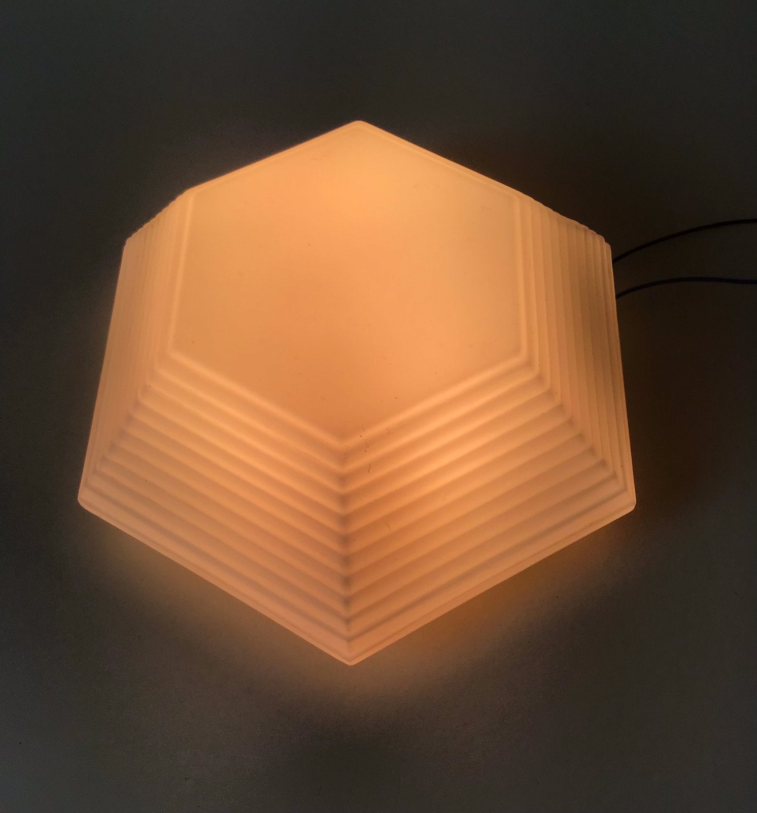 Vintage plafonniere glas bakeliet, lamp (Raak/Philips/Tabur., Ophalen, Gebruikt, Glas, Jaren 50
