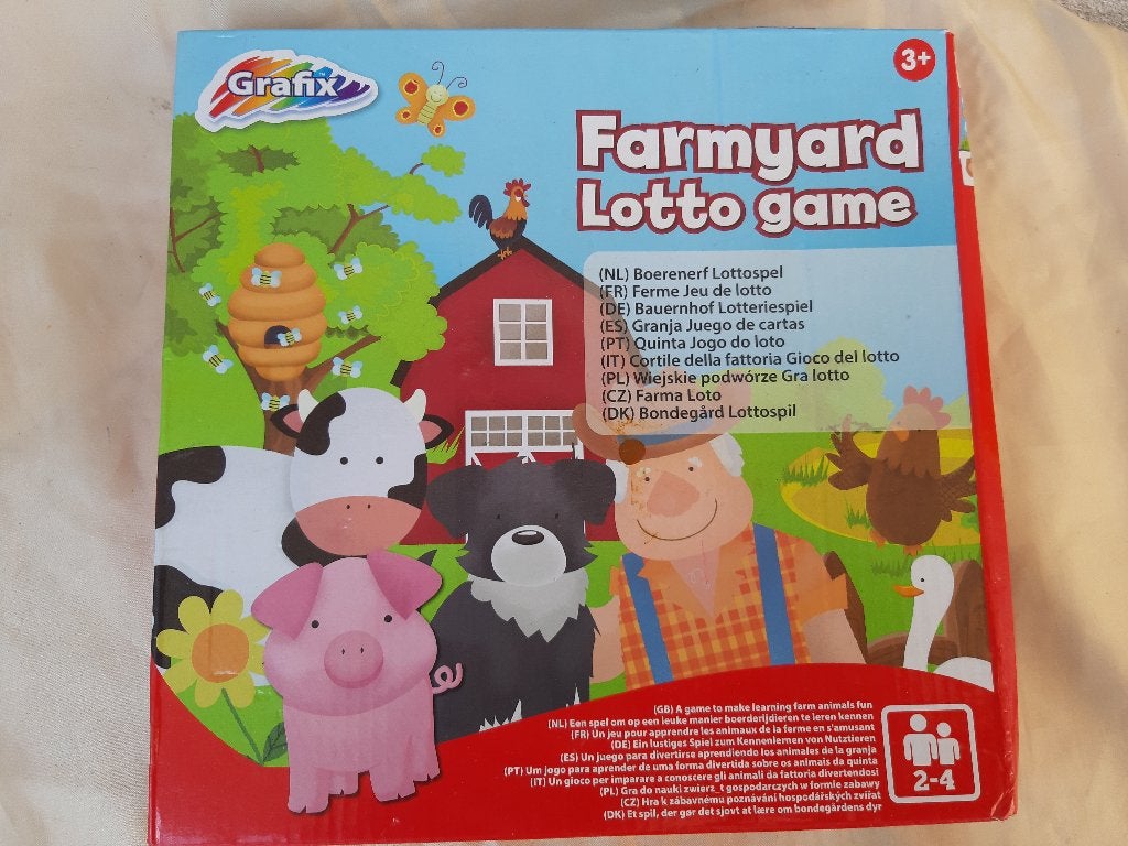 Farmyard Lotto Game van Grafix, Hobby en Vrije tijd, Gezelschapsspellen | Bordspellen, Ophalen, Zo goed als nieuw, Grafix, Een of twee spelers