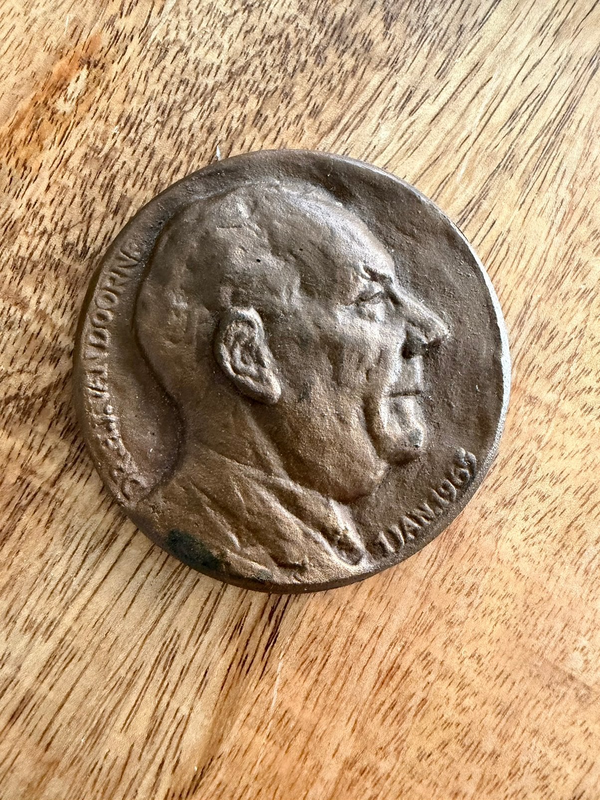 Bronzen penning medaille H.J. Van Doorne DAF 1965, Postzegels en Munten, Penningen en Medailles, Ophalen of Verzenden, Brons