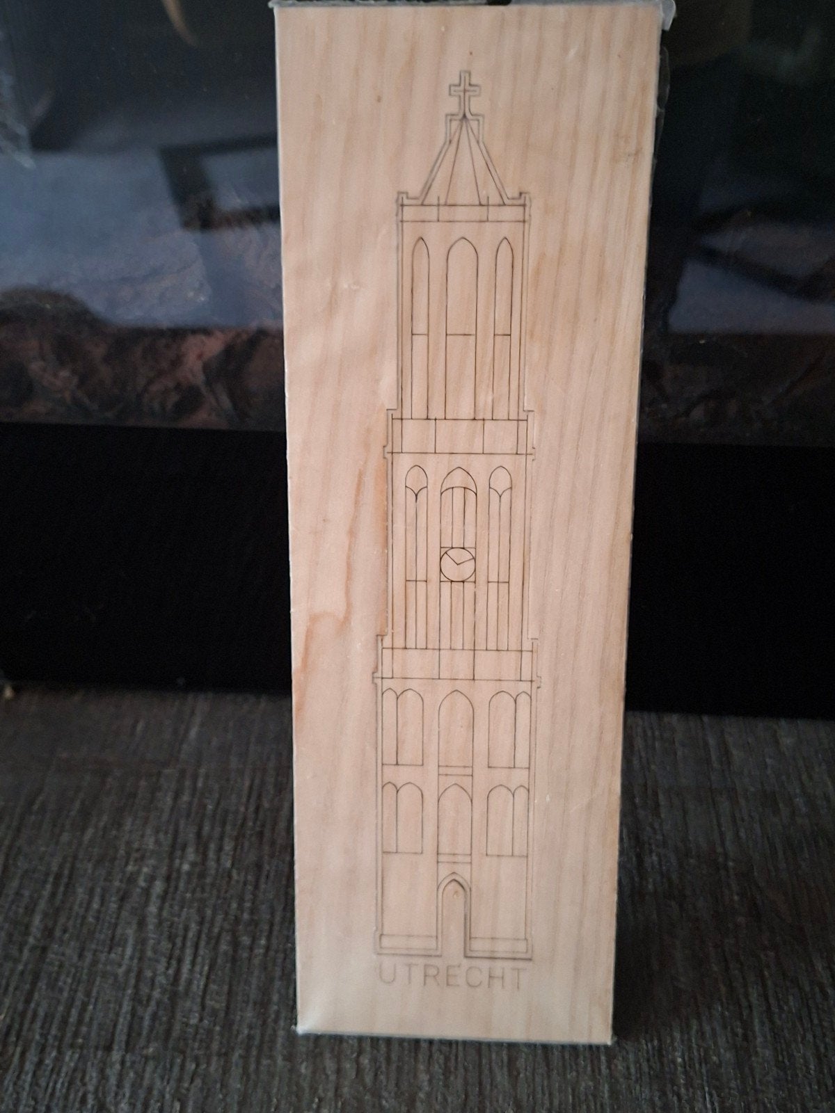 Houten plak Domtoren van boom bij de Dom - Utrecht souvenir, Ophalen, Zo goed als nieuw