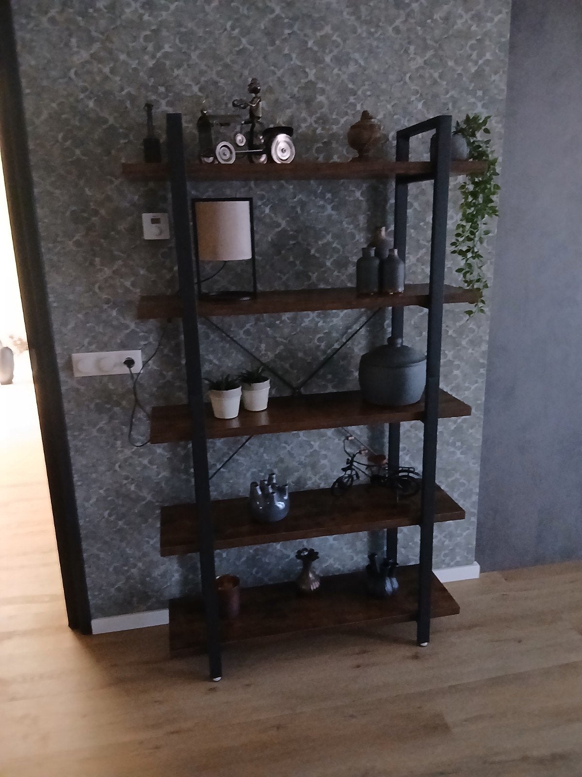 boeken plank metaal en hout, Huis en Inrichting, Kasten | Wandmeubels, Ophalen, Zo goed als nieuw, Minder dan 150 cm, Metaal
