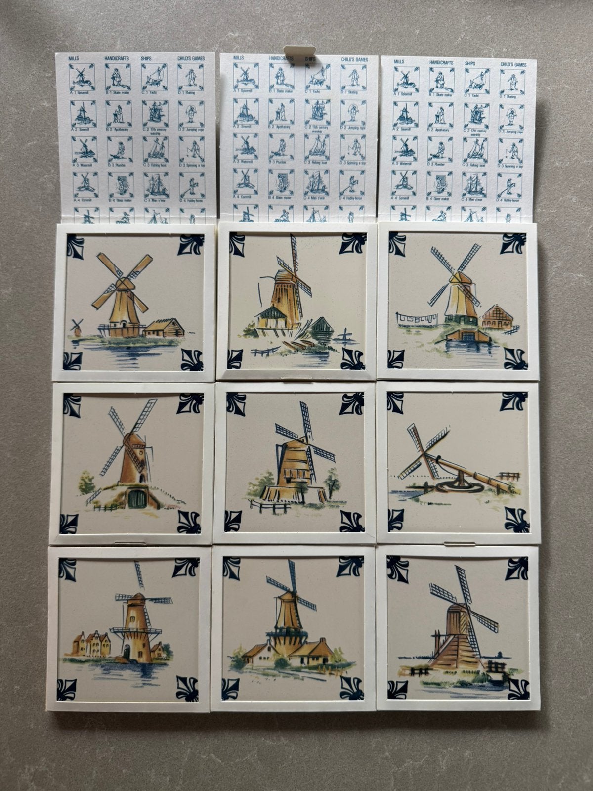 KLM Business class tegeltjes - Complete molen serie (A), Ophalen of Verzenden, Zo goed als nieuw, Overige typen
