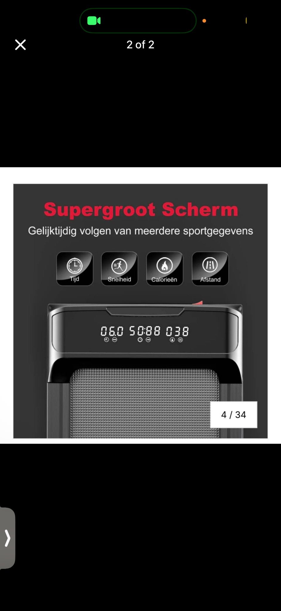 Compacte Loopband met Groot Scherm - Fitness Thuis, Ophalen, Zo goed als nieuw, Metaal, Loopband