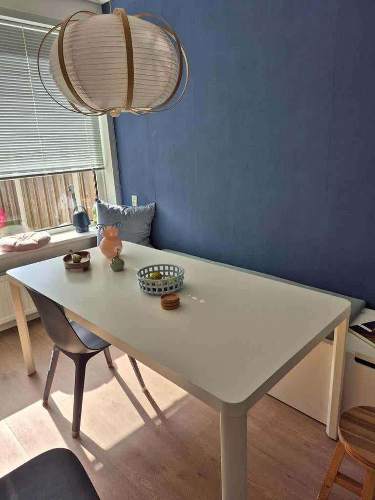 IKEA eettafel 90x180 cm - Wit - Ruim en Modern, Huis en Inrichting, Tafels | Eettafels, Ophalen, Gebruikt, 50 tot 100 cm, 150 tot 200 cm