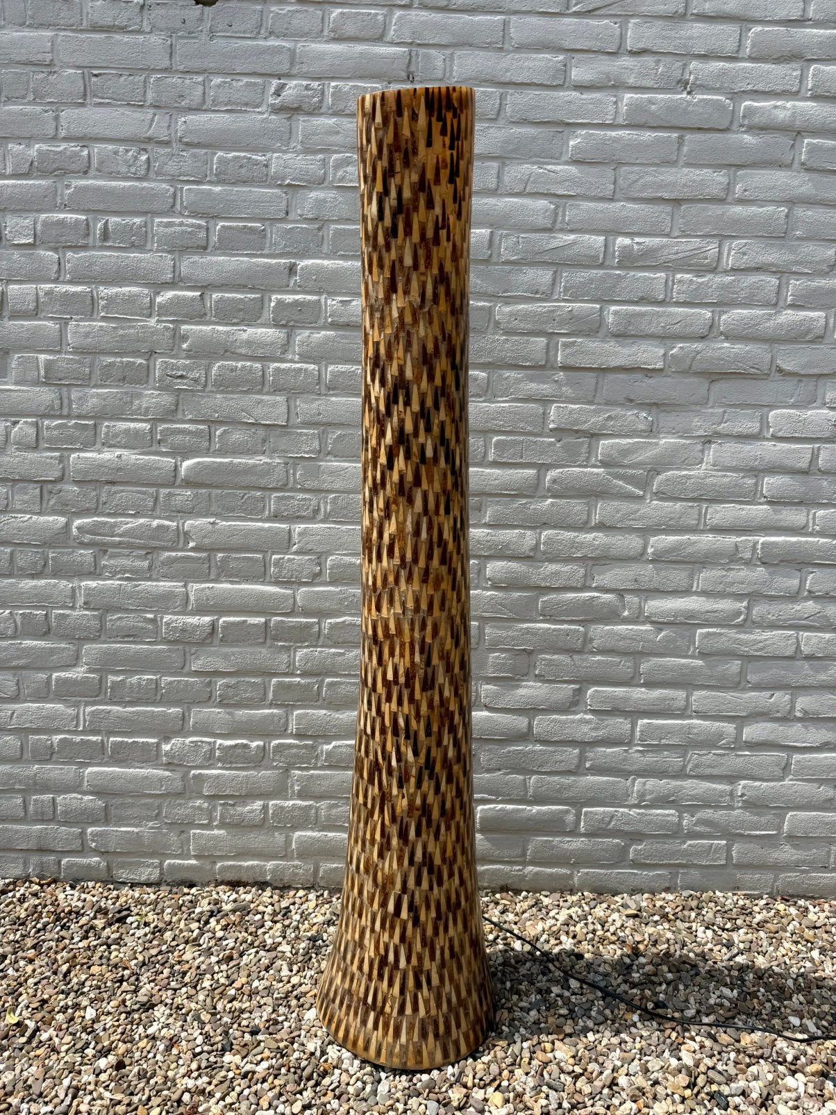 Unieke vintage lamp uit hars en hout, Huis en Inrichting, Ophalen, Zo goed als nieuw, Hout, Minder dan 100 cm