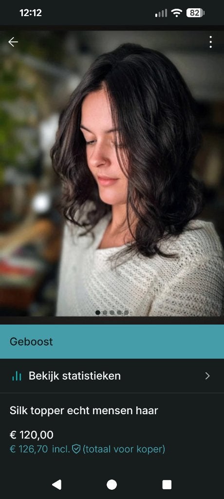 Silk topper echt mensen haar, Ophalen of Verzenden, Nieuw, Pruik of Haarverlenging