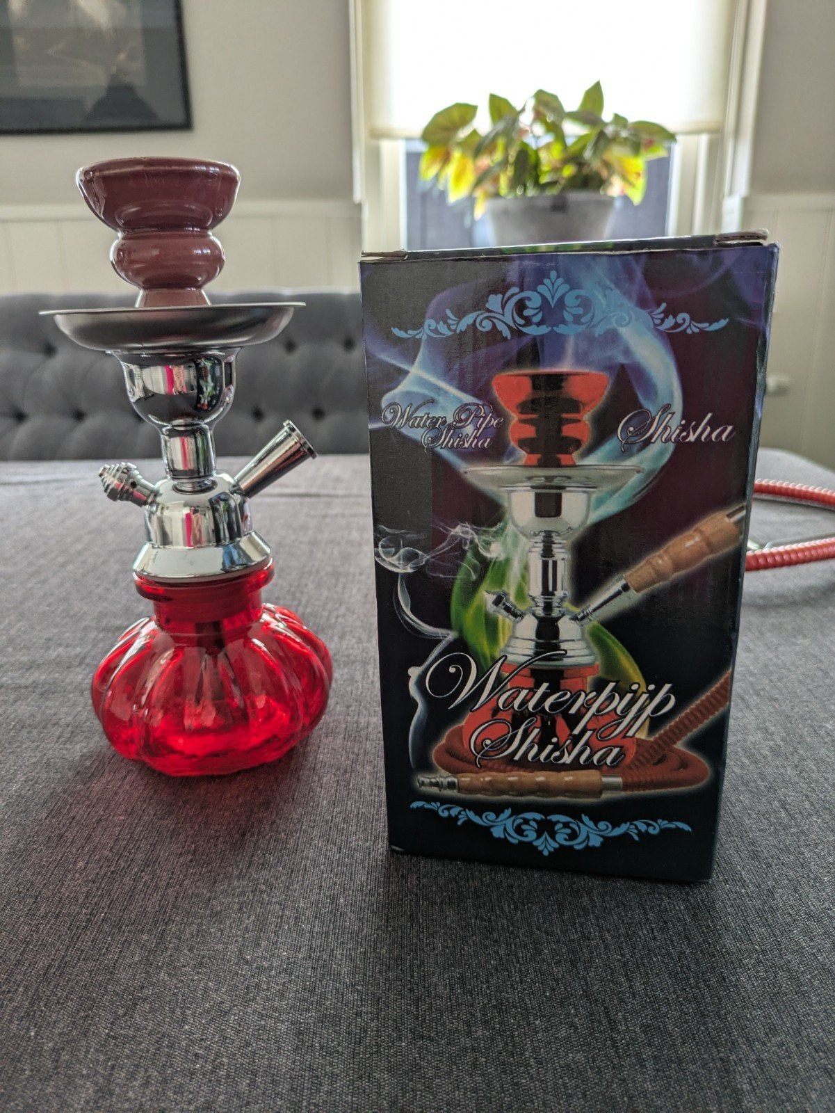 Shisha Waterpijp Compleet, Verzamelen, Rookartikelen, Aanstekers en Luciferdoosjes, Ophalen of Verzenden, Zo goed als nieuw, (Water)pijp