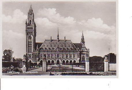Ansichtkaart 	Den Haag	Vredespaleis, Verzenden, 1920 tot 1940, Gelopen, Zuid-Holland