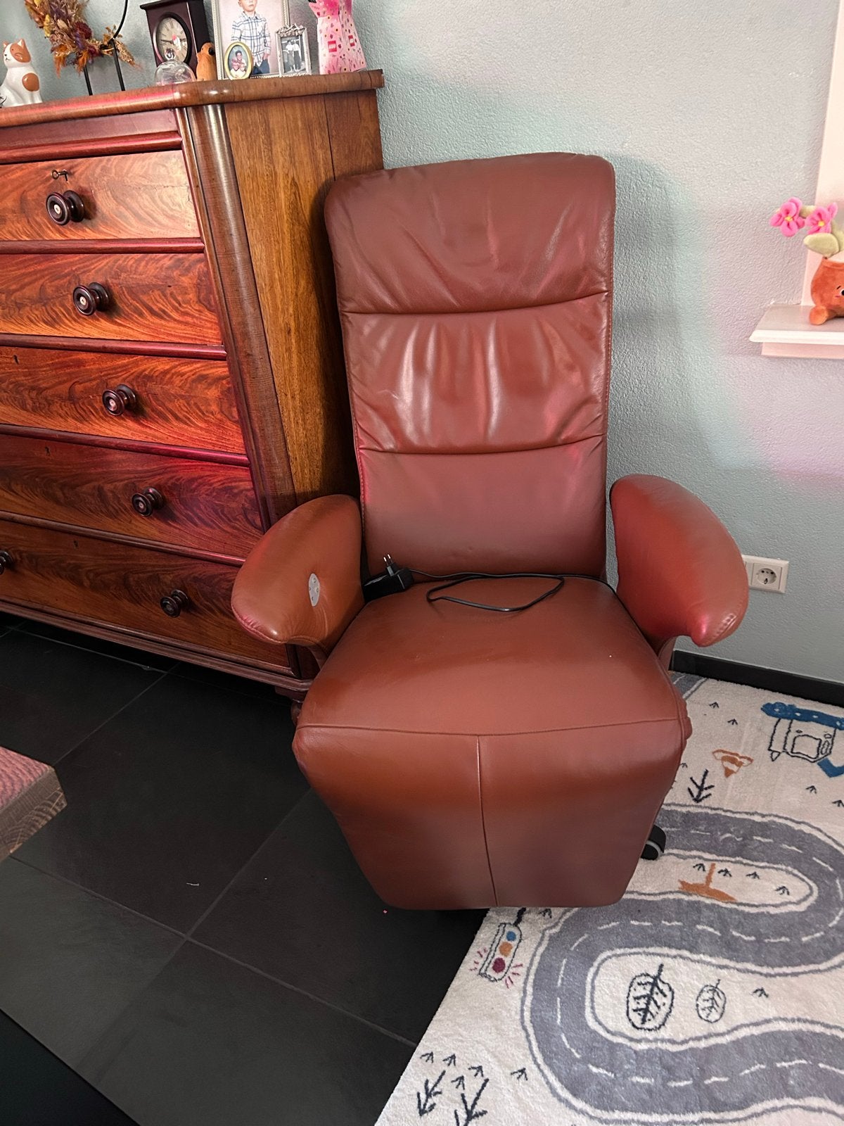 Hukla Leren Relaxfauteuil - Comfort en Stijl, Ophalen, Gebruikt, Bruin, Leer