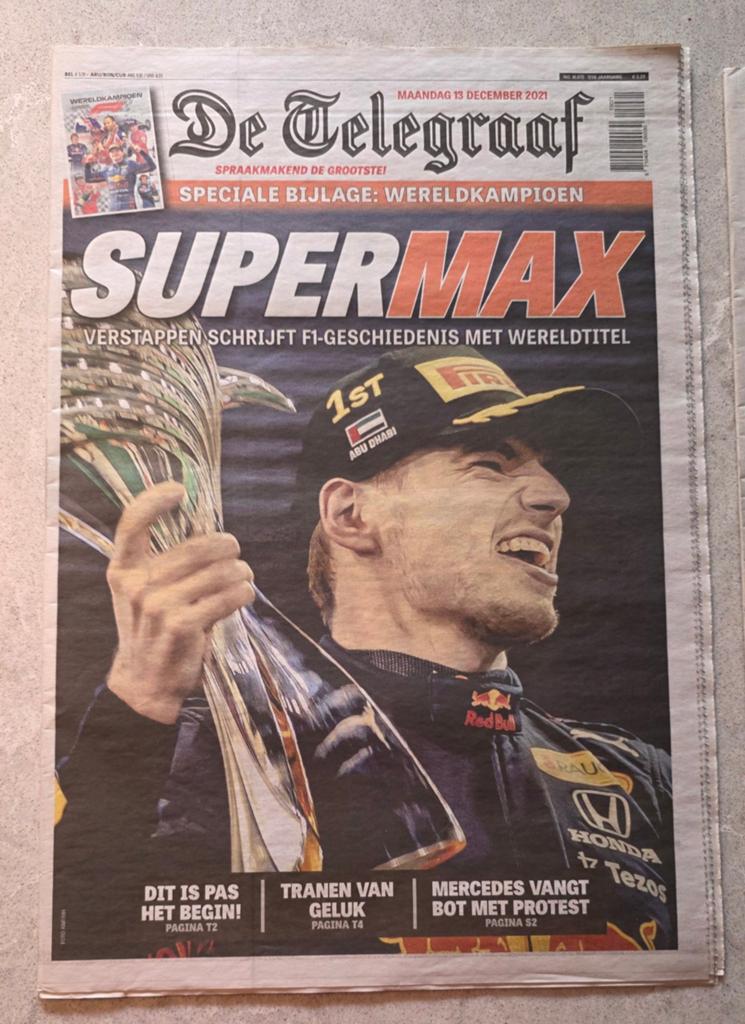 Max Verstappen Wereldkampioen 2021 - Krantenpakket, Ophalen of Verzenden