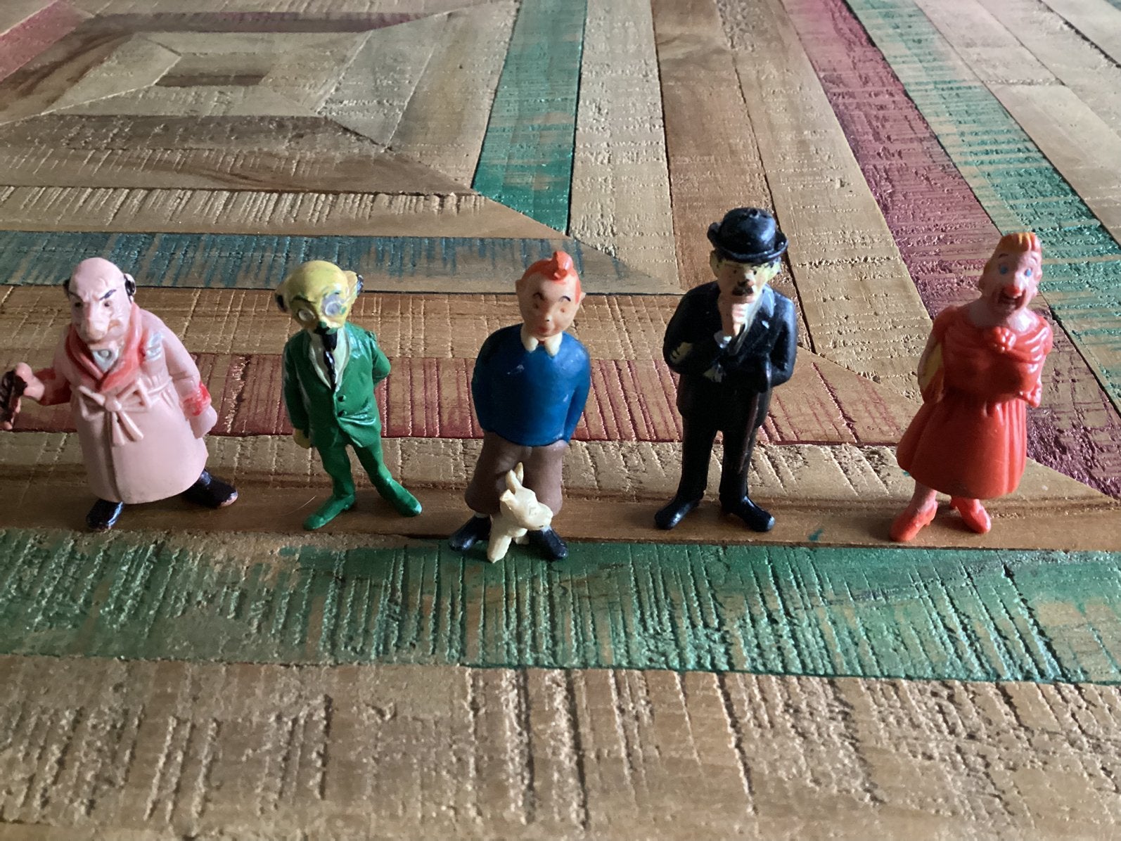 Kuifje Figuurtjes 5 Stuks Jaar 1973,Zie Foto’s., Ophalen, Kuifje, Zo goed als nieuw, Beeldje of Figuurtje