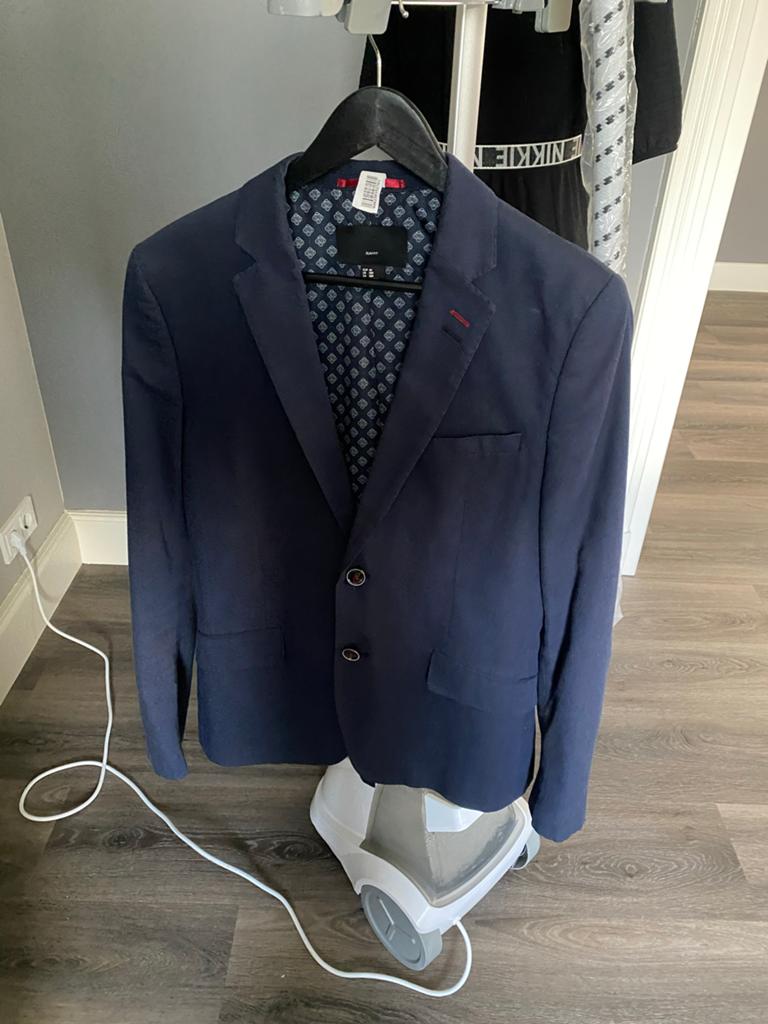 Stijlvol H&M Colbert Maat 48 - Slim Fit met Leuke Details, Ophalen of Verzenden, Gedragen, Maat 48/50 (M), Blauw