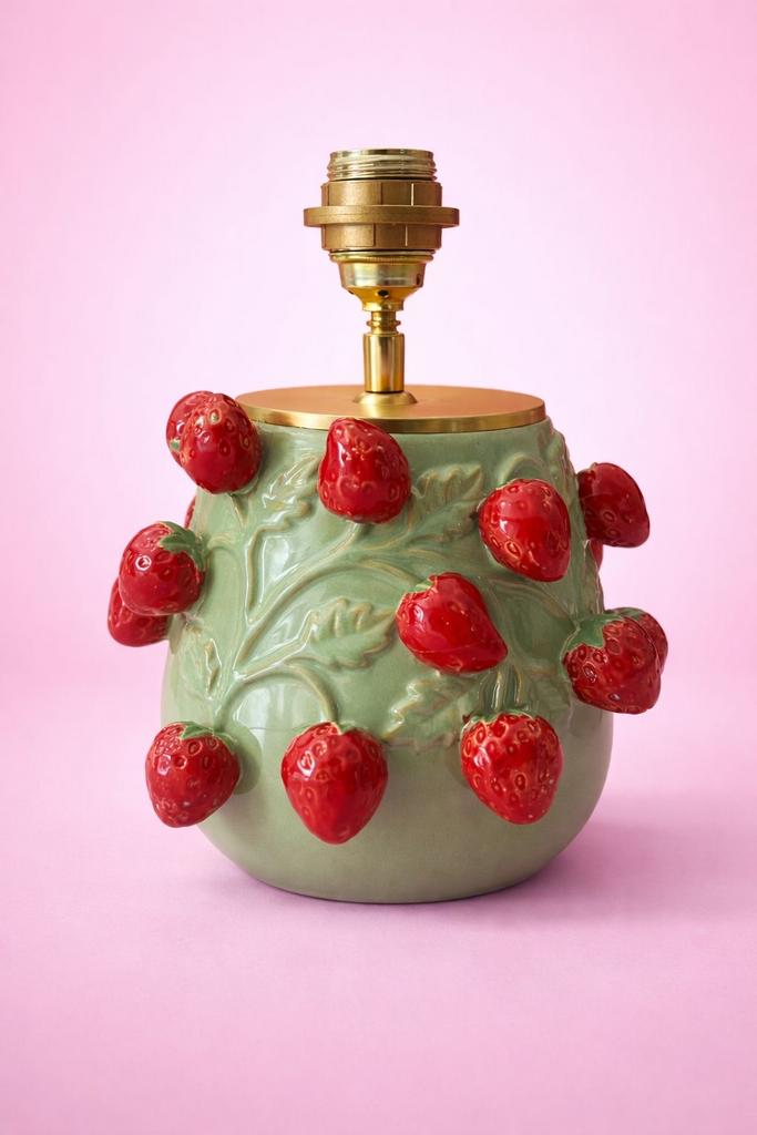 Unieke Aardbeien Vaas Lamp - Exclusief Lampenkap, Ophalen of Verzenden, Nieuw, Minder dan 50 cm